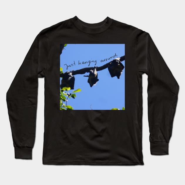 Bats Just Hanging Around Long Sleeve T-Shirt by KaSaPo